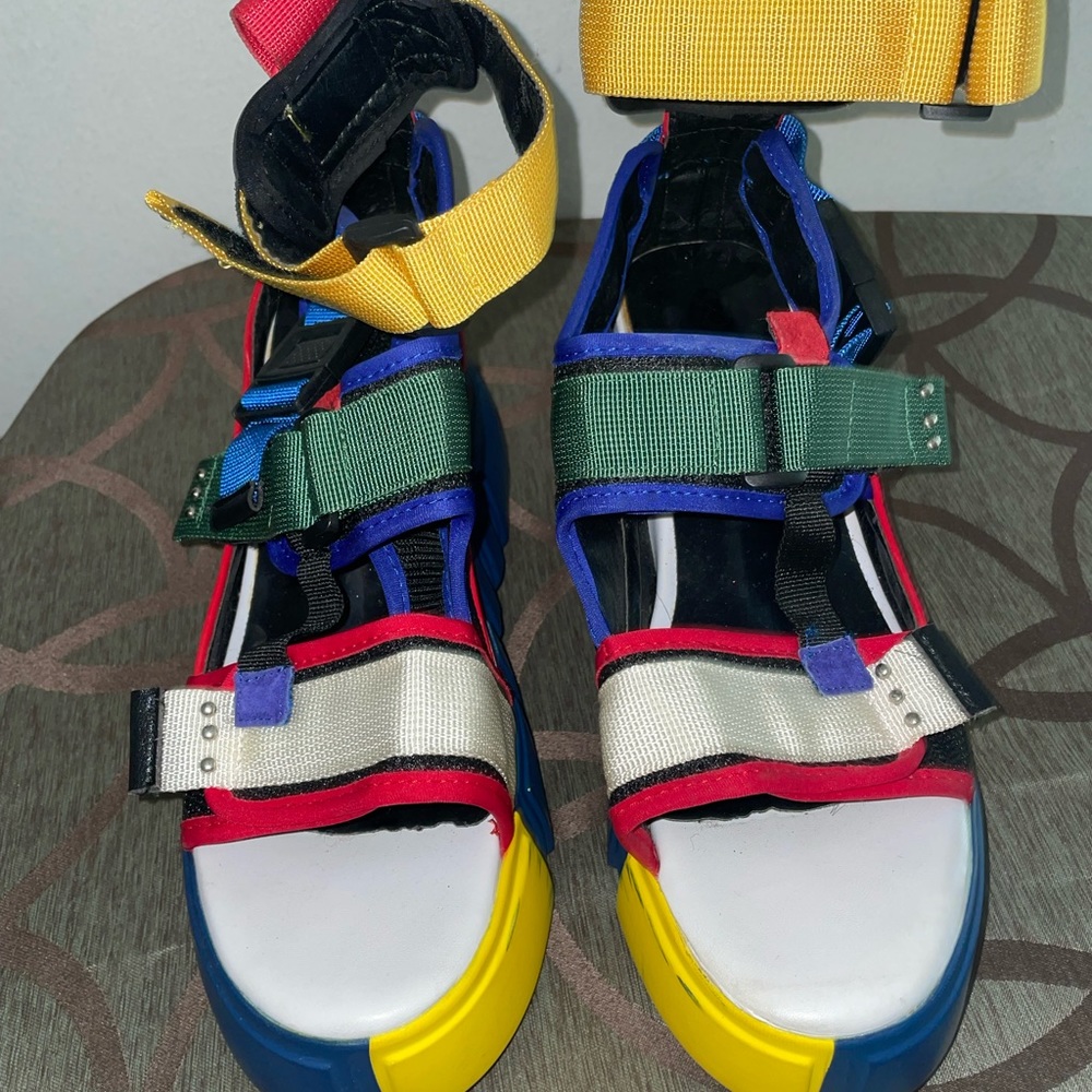Multi-Colored Platform Sandals - image 4